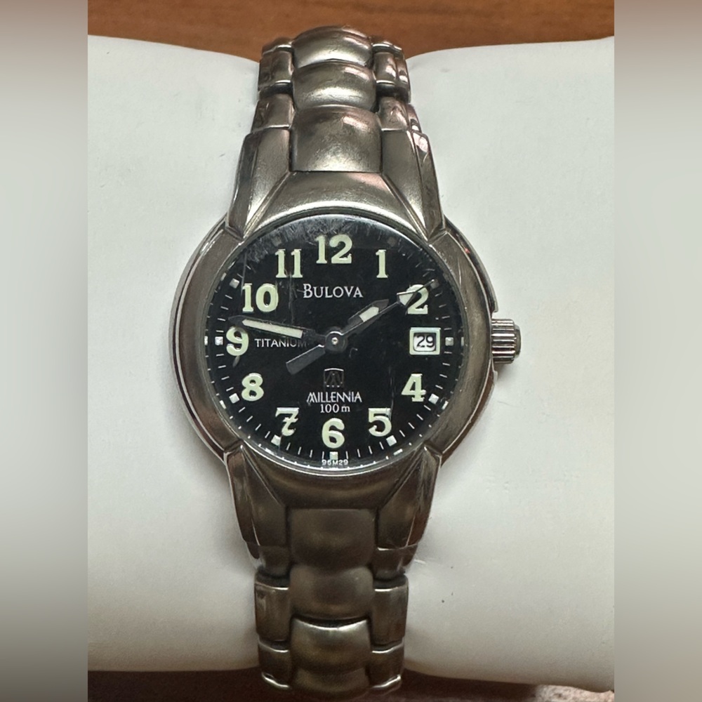 Bulova Vintage Titanium Watch with Silver Band
